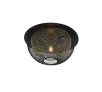 Plafoniera Industrial-Nordico Favo Acciaio Nero Oro 1 Luce E27 [EEK: A++]