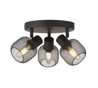 Plafoniera Industrial-Nordico Meshy Acciaio Nero 3 Luci E14 [EEK: A++]