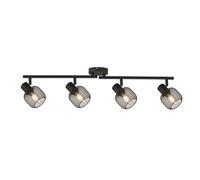 Searchlight Faretto da soffitto Meshy, nero, metallo, a 4 luci, E14, 79 cm Searchlight
