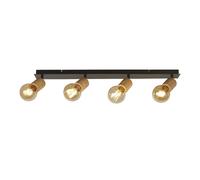 Searchlight Faretto da soffitto Spinny, a 4 luci, in legno di gomma, lunghezza 90 cm, Searchlight