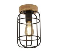 Plafoniera Industrial-Nordico Visione Acciaio Nero Marrone 1 Luce E27 [EEK: A++]