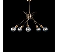 Plafoniera in Ferro Bronzato Spazzolato 5 Luci Polish Ø56xH53 cm, Bronzato, 5xE27 - 55 Watt Max