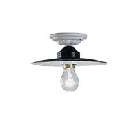 Plafoniera Industrial Potenza Ferro E Ceramica Nero Diam. 25Cm 1 Luce E27