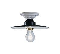 Plafoniera Industrial Potenza Ferro E Ceramica Nero Diam. 30Cm 1 Luce E27