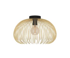 Plafoniera Industrial Venezuela 1 Luce Acciaio Nero E Oro