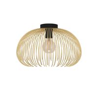 Plafoniera Industrial Venezuela 1 Luce Acciaio Nero E Oro