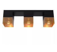 Plafoniera Industriale Oro Nero Cucina 54 CM Lungo E27 Deckenleuchte 3-flammig