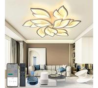 Plafoniera intelligente, lampada da soggiorno compatibile con Alexa Google Home, plafoniera a LED design floreale, plafoniera da soggiorno con controllo APP, plafoniera a LED dimmerabile 9 teste/120w