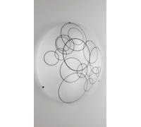 PLAFONIERA KARMA BIANCA E NERA 4 LUCI ATTACCO E27 50X50X13,5CM IN VETRO