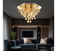 Plafoniera Kristallleuchte 3 Fiamma Lampada da Soggiorno Oro D 38 CM [EEK: Non valutato]