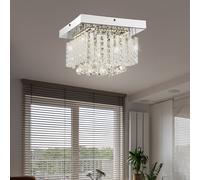 Plafoniera Kristallleuchte Lampada Sala Pranzo Vetro Quadrati LED [EEK: F]