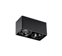 Plafoniera 'Kubika' dimmerabile (Moderno) colore Nero, in Alluminio ad es. Corridoio (2 luci, GU10) di Arcchio | plafoniera, lampada