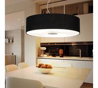 Plafoniera Lampada a Sospensione Tessuto Nero Sala Luce Illuminazione Corridoio