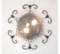 PLAFONIERA LAMPADA APPLIQUE EDERA CM.45 COLORE NERO ARGENTO