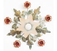PLAFONIERA LAMPADA APPLIQUE LANTERNA IN FERO BATTUTO STELLA 1 LUCE