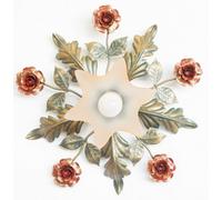 PLAFONIERA LAMPADA APPLIQUE LANTERNA IN FERO BATTUTO STELLA 1 LUCE