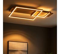 Plafoniera Lampada da Cucina Bianco Simil Legno LED Quadrati Dimmer a Livelli [EEK: Inaditato]