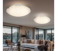 Plafoniera Lampada da Cucina Luci Soggiorno LED Vetro Opale Fantasia Cromo 2x