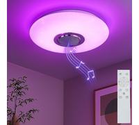 Reality, Plafoniera, Musica incl. 1 x LED,SMD,15,5 Watt,3000-6000K,1700 Lm. incl. 1 x LED,SMD,0,0 Watt, Plastica, Bianco, Finitura: Plastica, Bianco Ø:41,0cm, A:8,5cm Dimmer integrato,