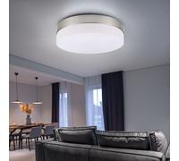 Plafoniera Lampada da Pavimento Luci Soggiorno 2 E27 Vetro Opale Nichel Opaco [EEK: Non valutato]