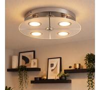 Plafoniera Lampada da Pavimento Tondo LED Vetro Letto H 7,5 CM