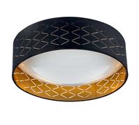 Plafoniera Lampada da soffitto a LED per sala da pranzo con effetto stella, tessuto oro nero, 18W 1000lm 3000K, DxH 40x12cm