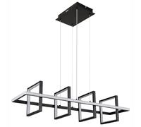 Plafoniera lampada da soffitto con telecomando design anelli luminosi LED L 90 cm dimmerabile