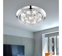 Plafoniera Lampada da Soffitto Cromo K9 Cristalli Trasparente Soggiorno Cucina