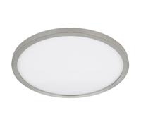 Plafoniera lampada da soffitto lampada da bagno lampada da soggiorno lampada da sala da pranzo, plastica bianco nichel opaco, retroilluminazione con funzione memory dimmerabile, 1x LED 24W 2300Lm 3000