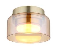 Plafoniera lampada da soffitto lampada da sala da pranzo color ambra oro 1 luce LED D 13 cm