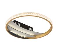 Plafoniera Lampada da soffitto Lampada da soggiorno oro nero cristalli rotondi CCT daylight, alluminio plastica cristalli metallo, 1x LED 12W 870m bianco caldo-bianco freddo, DxH 29,5x6 cm