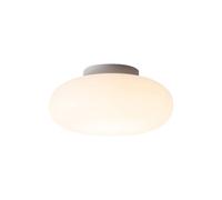 Plafoniera Lampada da Soffitto Ovale Bianca Dimmerabile con Montaggio A Filo Diffusore in PE Struttura in Ferro 3 Colori Cangianti per Camera da Letto Soggiorno Studio Corridoio (50 cm)
