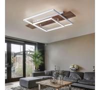 Plafoniera Lampada da Soggiorno 3 Livelli Dimmerabile di Legno LED L 60 CM [EEK: E]