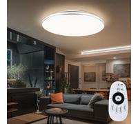Plafoniera Lampada da Soggiorno Argento LED Regolatore Telecomando D 53cm
