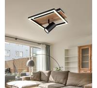 Plafoniera Lampada da Soggiorno di Legno Spot Retroilluminato LED