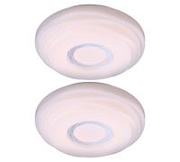 Plafoniera lampada da soggiorno lampada da sala da pranzo lampada da cucina lampada da camera da letto, metallo acrilico bianco, LED 15W 1240 lumen 3000K bianco caldo, D 34 cm, set di 2