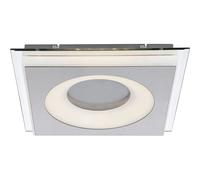 Plafoniera lampada da soggiorno lampada da sala da pranzo lampada da soffitto lampada da cucina lampada da camera da letto, metallo acrilico specchio nichel satinato opaco, LED 20W 935Lm 3000K bianco