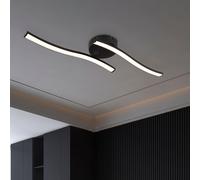 Plafoniera Lampada da Soggiorno Lampada di Design Nero Opaco LED L 51,5 CM [EEK: Non valutato]