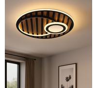 Globo Lighting Plafoniera Wood LED 3 livelli nero effetto 3D Ø 50 cm