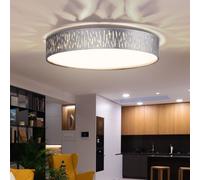 Plafoniera Lampada da Soggiorno Motivo Grigio Argento LED Tondo D 40 CM