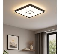 BRILONER Plafoniera a LED, Lampada da soffitto con retroilluminazione, 18 W, 2.400 Lumen, 4.000 Kelvin, Quadrata, Bianco-Nero