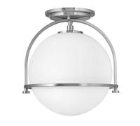 Plafoniera Lampada da Soggiorno Nichel Acciaio Vetro D 28,2 CM 1-Flammig