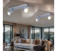 Plafoniera Lampada da Soggiorno Orientabile Argento LED Cromo 2er Set