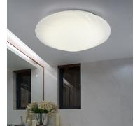 Plafoniera LED bianca rotonda plafoniera soggiorno, plastica, 16W 1200lm bianco caldo, PxH 35 x 8 cm