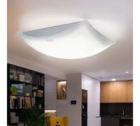 Plafoniera Lampada da Soggiorno Vetro Kristallle Bianco LED L 34 CM