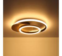 Plafoniera Lampada Design da Soggiorno LED Legno Natura Nero Anelli Opale [EEK: Non valutato]