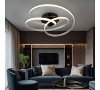 Plafoniera Lampada Design Lampada da Soggiorno LED Nero Nichel Opaco Oscillante [EEK: E]