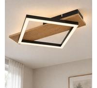 Plafoniera Lampada Design Lampada da Soggiorno LED Quadrati Nero Simil Legno [EEK: E]