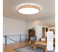 Plafoniera Lampada di Legno Dimmerabile LED Lampada da Soggiorno Telecomando [EEK: F]