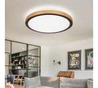 Plafoniera Lampada di Legno Luce Sala da Pranzo Opale Rotondo Natura Cct LED [EEK: Inaditato]